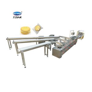 Cream Biscuit Sandwiching Machine With Biscuit Flow Packing Machine