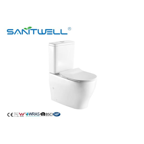 Quality High Effeciency Water Saving Toilets White Ceramic Floor Standing Two Piece Structure for sale