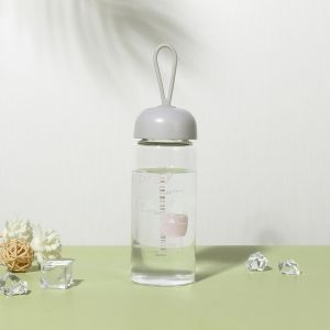Clear Single Wall Transparent Glass Drinking Water Bottles Portable