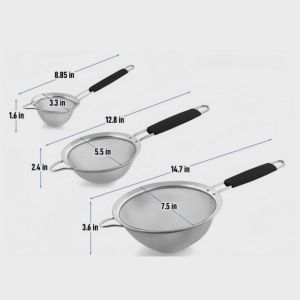 Buy cheap Stainless Steel Fine Mesh Strainer 3.4 Inch 5.5 Inch 7.5 Inch For Kitchen from wholesalers