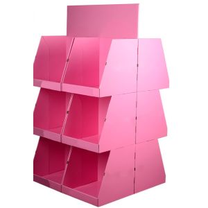 Buy cheap Pink KT Recyclable Wine Cardboard Display Stands Varnishing Coating from wholesalers
