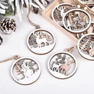 Buy cheap Wooden Christmas tree hanging ornaments create a Christmas family atmosphere from wholesalers