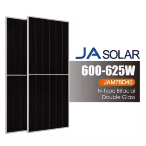 Quality 600W-625W PERC N-Type Bifacial Double Glass Mono JAM78D40 Solar Panels with Materials for sale