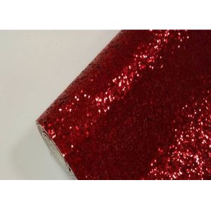 Buy cheap Environmental Friendly Glitter Material Red Chunky Width 138cm 50m Rolls from wholesalers