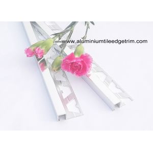 China Shiny Polished Silver / Chrome Aluminum Wall Tile Corner Trim With Square Shape on sale