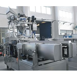 Marinated Meat Rotary Pouch Packing Machine With Larger Vacuum Sealing Bin