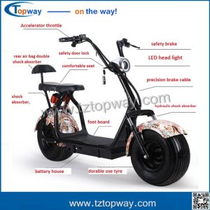 Buy cheap 18x9.5 inch fat tyre with Brushless dc motor 1000w electric citycoco scooter from wholesalers