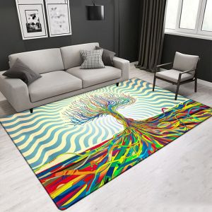 Customized Size Artistic Modern Design 3D Printed Polyester Fiber Living Room