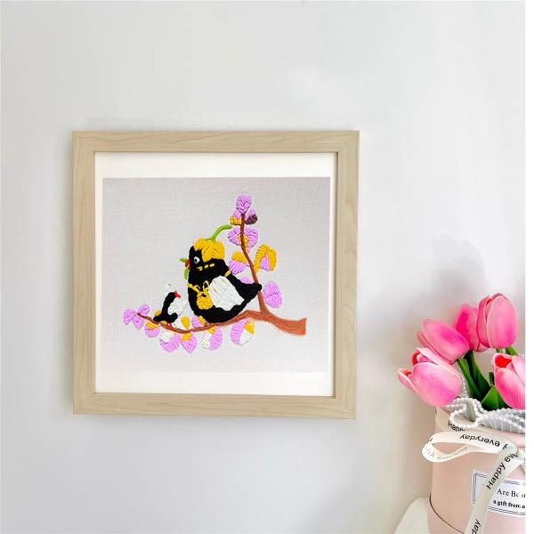 Milk Cotton And Wool Punch Needle DIY Crochet Kit Bird Decoration Painting For Beginners