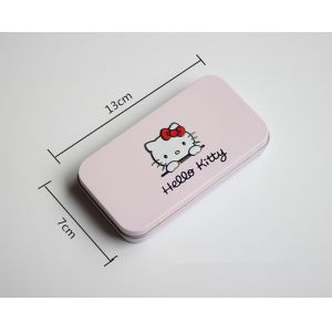 Recycled Materials Rectangular Tin Box Glossy Lamination Rectangular Tin