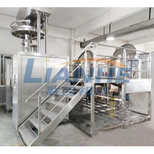 Buy cheap 1 Ton Double Cylinder Vacuum Emulsifier Mixer Machine Hydraulic Lift from wholesalers