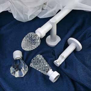 Buy cheap 28MM Matte Stereoscopic Crystal Curtain Finial With Curtain Rod Set from wholesalers