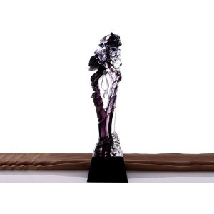 Special Abstract Design Colored Glaze Trophy Cup , Crystal Base Custom Trophy