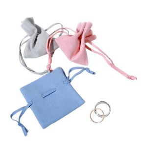 Ring Storage Custom Velvet Jewelry Pouches With Logo Customized