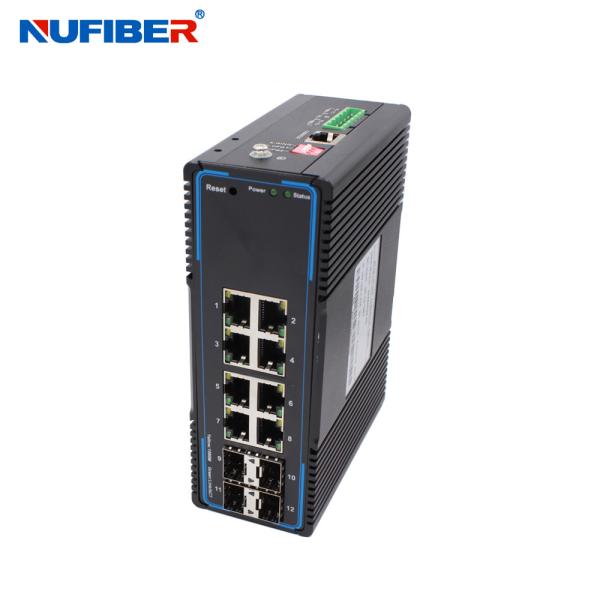 Quality Industrial Ethernet 4*1000M Managed SFP Switch 24V Power Supply for sale