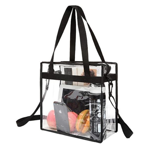 Quality Plastic Tote Bag With Zipper Closure Transparent for sale
