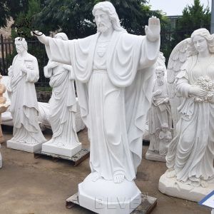 Buy cheap Custom Marble Jesus Statues White Hand Carving Religious Natural Stone from wholesalers