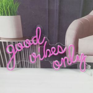 Unbreakable Good Vibes Only Neon Sign RGB Color Changing For Party Decor