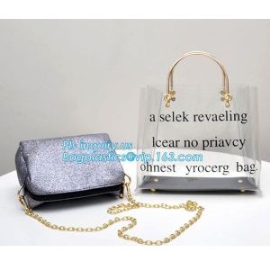 Buy cheap fasion decorated PVC/PU ladies chain shoulder bag, Shoulder Handbag Clear Tote Bag, Ladies' pvc clear beach bags/ pvc sh from wholesalers