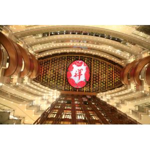 P31.25 Mesh Digital Transparent LED Display Screen On Building Surface Facade