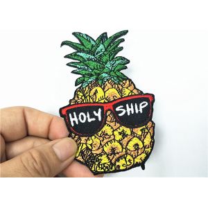 Buy cheap Adorable Pineapple Clothing Embroidery Patches Recycled Merrowed Edge from wholesalers