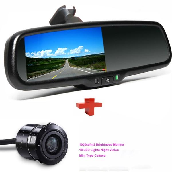 4.3" TFT LCD Car Backup Camera Mirror , Reverse Camera Mirror Kit WSVGA 1024