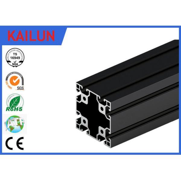 Quality 6063 T5 Black Anodized Aluminium T Section Extrusions 80 X 80 MM TS16949 / SGS for sale