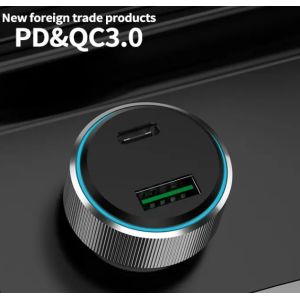 Buy cheap 2 Ports 45W Dual  Type C USB Car Charger Fast Charging  Power Adapter from wholesalers