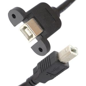 China Screw Locking Mini Micro B Type C RJ45 Ethernet Male to Female USB Panel Mount Extension Cable on sale