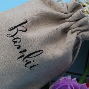 Buy cheap Customized Christmas Jute Bags , Durable Logo Printing Jute Drawstring Pouch from wholesalers