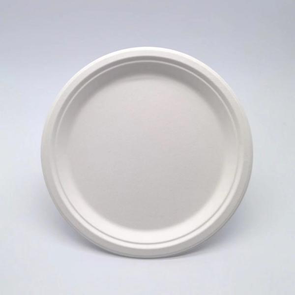 Quality Recyclable Compostable Bagasse Disposable Plate Round Waterproof for sale