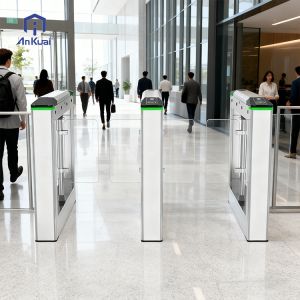 Buy cheap Stainless Steel Flap Barrier Turnstile with TTL232 Communication and 4 Pairs Infrared Input for Secure Access Control from wholesalers