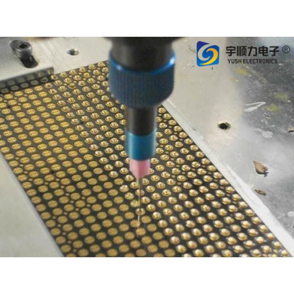 Automatic epoxy dispenser robot technical diagram showing dimensions and components