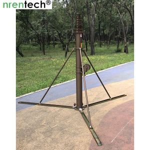 10m aluminum telescoping mast/manual crank winch telescopic mast/ push
