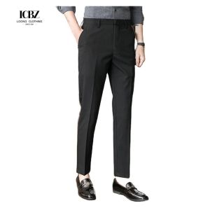 Buy cheap Slim Fit Office Trousers in Black Perfect for Formal Business Attire Zipper Fly Closure from wholesalers