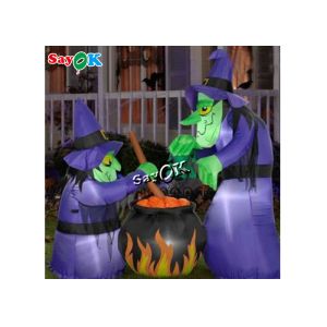 Buy cheap ​4x6ft Led Lighting Inflatable Halloween Witch With Cauldron from wholesalers
