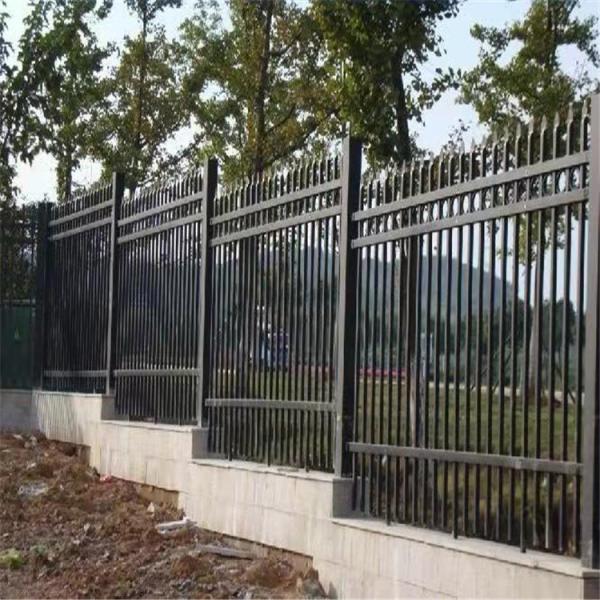 Easily Assembled 1.8m Height Black Metal Palisade Fencing Pvc Coated For
