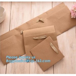 OEM Ribbon Satin Handle Carrier Bag With Custom Logo Printed Paper Bag For