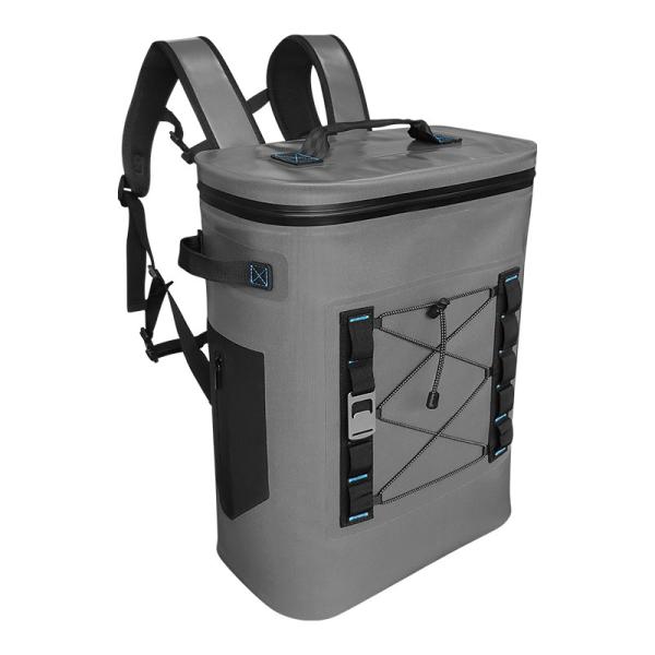 Dark Gray Leakproof Soft Cooler , 25L Cooler Bag With Insulated Padding