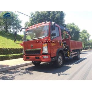Buy cheap 160hp Sinotruck Howo Light Truck With 3 Tons Stright Arm Crane Mounted from wholesalers