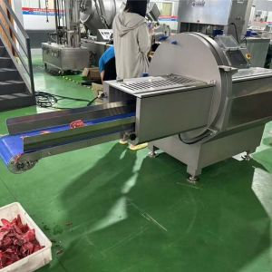 Buy cheap Industrial Meat Slicer and Chop Cutter Machine to Cutting Frozen Beef with Outfeed Conveyor from wholesalers