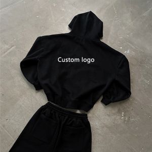 Buy cheap Custom Fleece Tracksuits Outfit Zip up Hoodie Oversized Sweatpants Set Jogging Sweat Suits Activewear Joggers for Free Sample from wholesalers