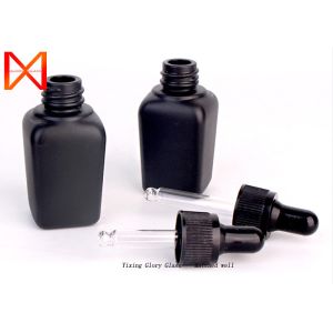 Buy cheap 25ml Square Essential Oil Dropper Bottles Container Matte Black With Dropper from wholesalers