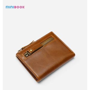 Buy cheap Minibook Genuine Leather Male Wallet with Anti-Theft Protection and Customizable Logo from wholesalers