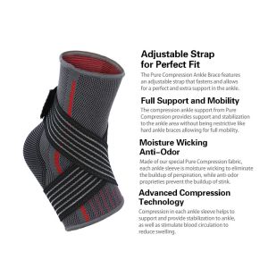 Custom Ankle Brace Compression Polyester Elastic Sleeve