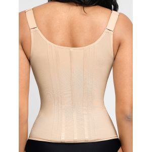 Automated Embroidery Custom Zipper and Hook Body Shaper Tummy Wrap Corset for
