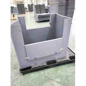 China Reusable Plastic Foldable Boxes Gray Collapsible Plastic Crates Rectangular on sale