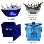Buy cheap Custom Logo Bar Led Wine Cooler Plastic Acrylic Ice Bucket Big Capacity from wholesalers