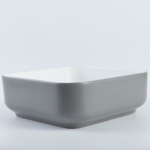 China Non-Leakage Square Ceramic Bathroom Sink No Seams Retro Grey Wash Basin on sale