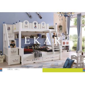 Buy cheap Double bed with guardrail Double-deck Children Bed from wholesalers